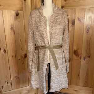 Banana Republic Tan Knit Cardigan with Belt